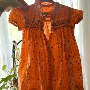 Vintage Smocked Floral Dress • Preppy  • 100% Cotton